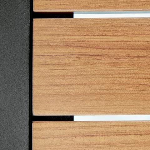 Dark brown aluminum frame finish detail