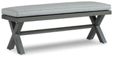 Elite Park gray outdoor bench head-on view