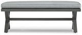 Elite Park gray outdoor bench side view