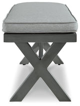 Elite Park gray outdoor bench top view