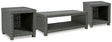 End table from Elite Gray Park set showing side profile