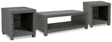 End table from Elite Gray Park set showing side profile