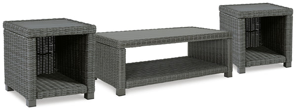 End table from Elite Gray Park set showing side profile