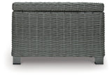 Detail of resin wicker texture on end table