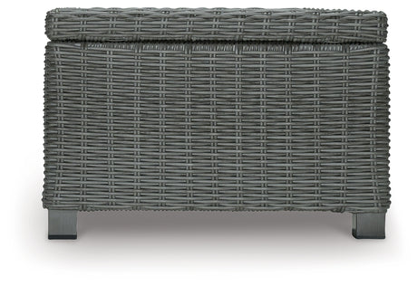 Detail of resin wicker texture on end table
