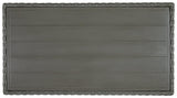Elite Park Gray Outdoor Coffee Table top view showing wood-look finish