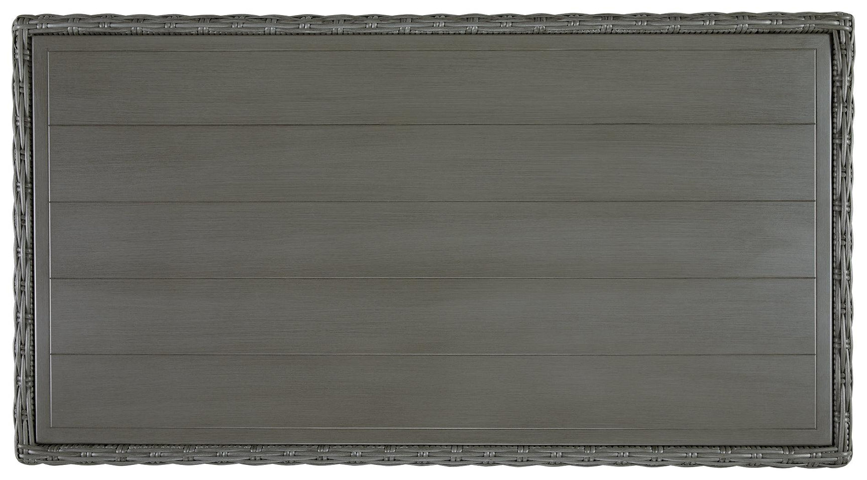 Elite Park Gray Outdoor Coffee Table top view showing wood-look finish