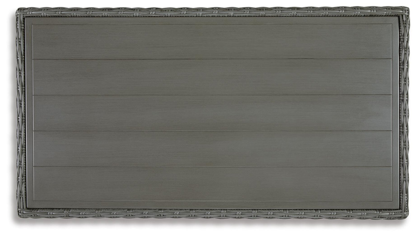 Top-down view of coffee table surface and frame