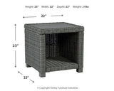Elite Park Gray Resin Wicker Outdoor End Table front view