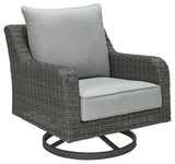 Elite Park gray outdoor swivel lounge chair side view