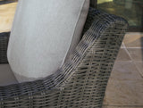 Elite Park gray outdoor swivel lounge chair stainless steel hardware close-up