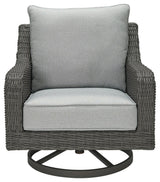 Elite Park gray outdoor swivel lounge chair back view