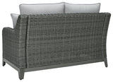 Elite Park Gray Outdoor Loveseat cushion detail