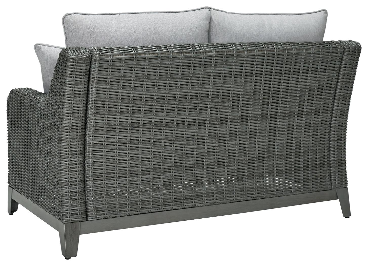 Elite Park Gray Outdoor Loveseat cushion detail