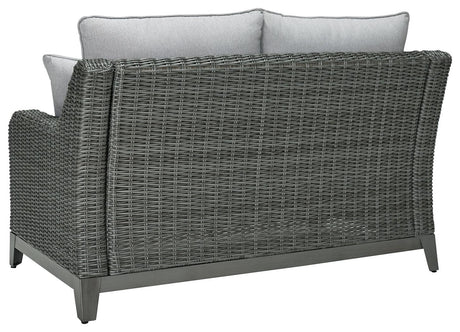 Elite Park Gray Outdoor Loveseat cushion detail