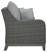 Elite Park Gray Outdoor Loveseat with Cushion back view