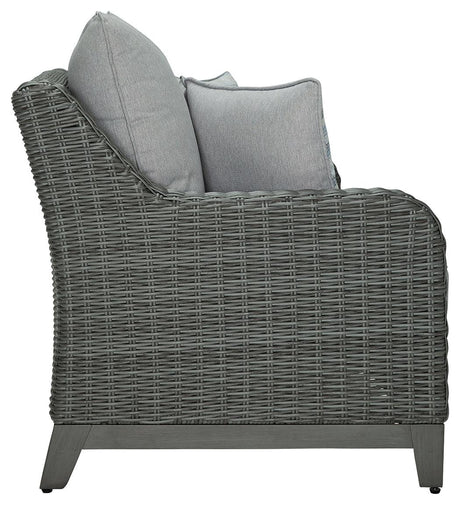 Elite Park Gray Outdoor Loveseat with Cushion back view
