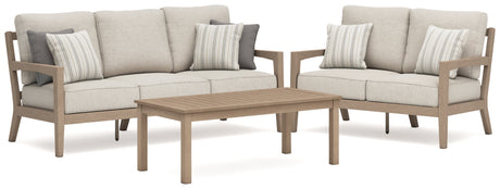 Hallow Driftwood Creek loveseat with swivel seats, side view