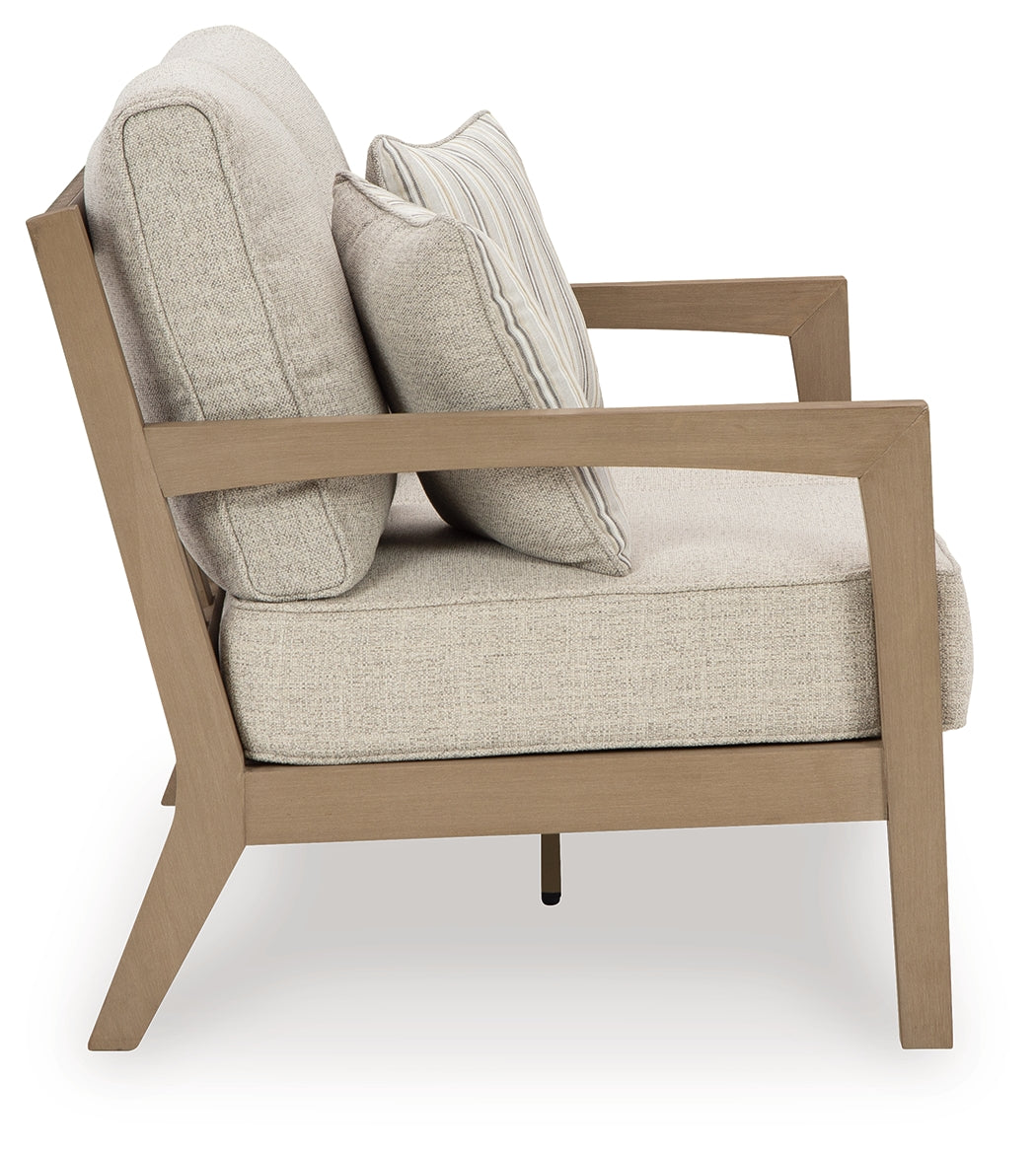 Back view of Hallow Creek Driftwood Outdoor Loveseat