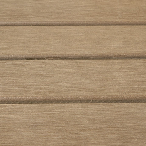 Close-up of driftwood color finish on Hallow Creek Outdoor Coffee Table