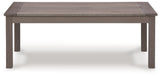 Side view of Hillside Barn Brown Outdoor Coffee Table