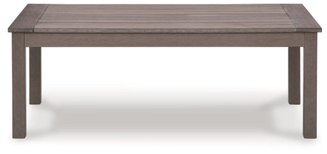 Side view of Hillside Barn Brown Outdoor Coffee Table