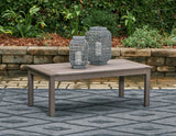 Hillside outdoor sofa set with 2 chairs and coffee table in gray-brown Weatherwood