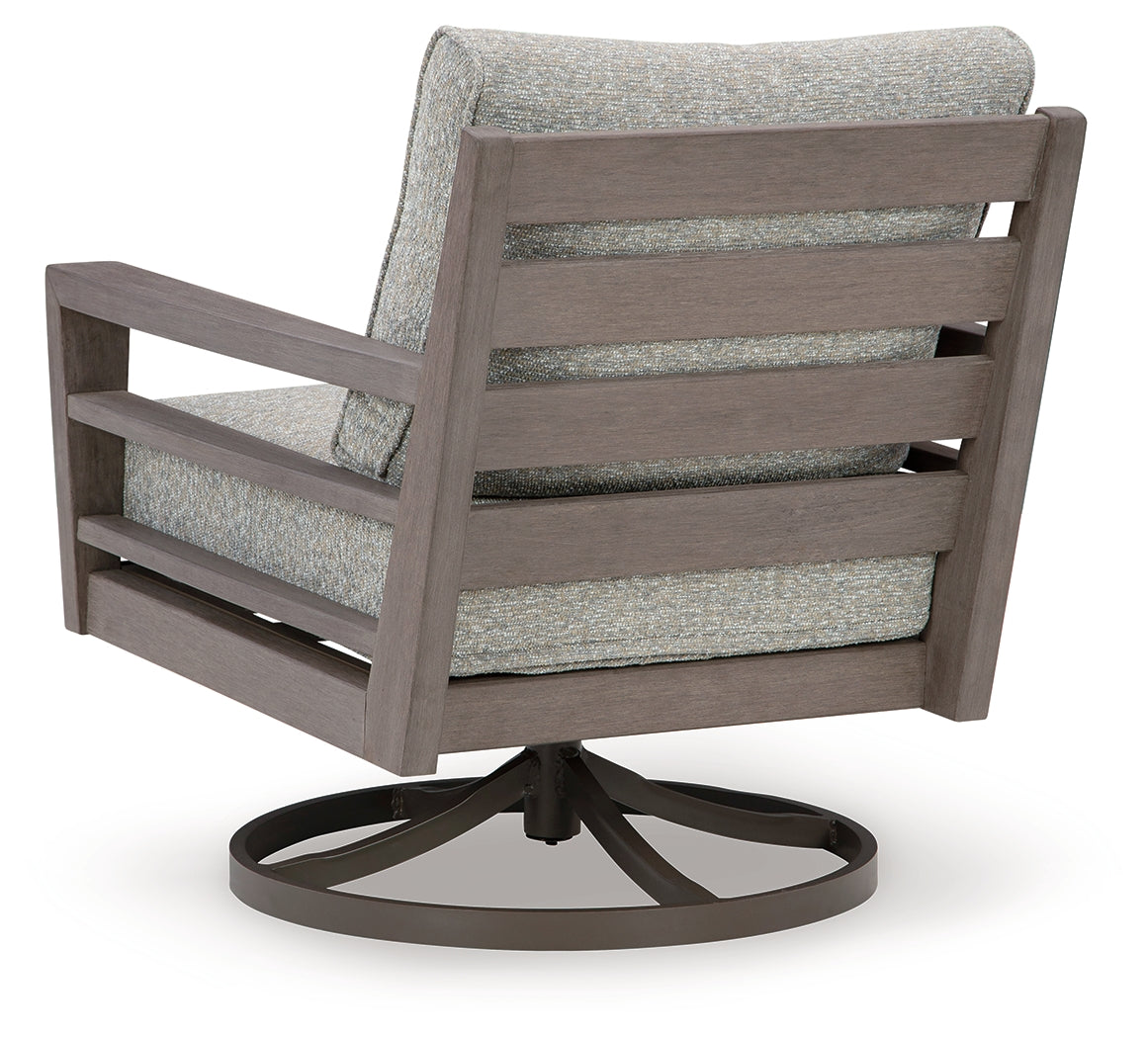 Hillside outdoor sofa set with 2 chairs and coffee table in gray-brown Weatherwood