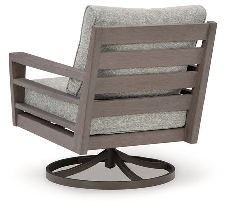 Hillside outdoor sofa set with 2 chairs and coffee table in gray-brown Weatherwood
