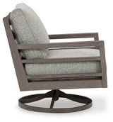 Back view of Hillside Barn swivel lounge chair