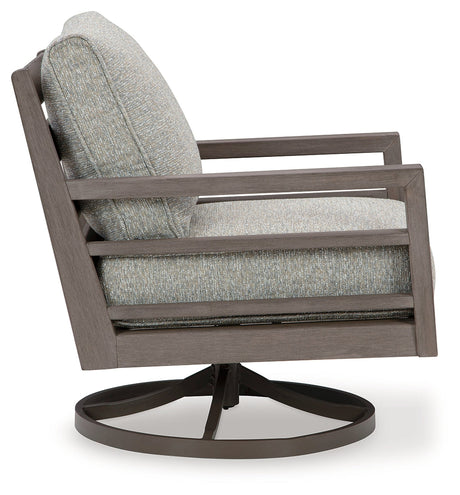 Back view of Hillside Barn swivel lounge chair