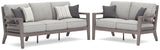 Hillside Gray/Brown Barn Outdoor Sofa and Loveseat