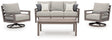 Side view of Hillside outdoor chair in gray-brown resin polymer