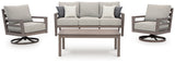Side view of Hillside outdoor chair in gray-brown resin polymer