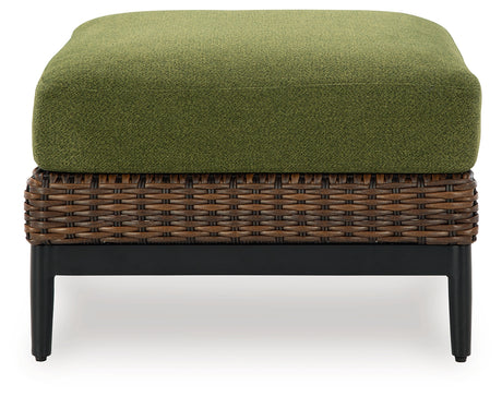 Side view of Horizon Hall outdoor ottoman