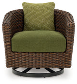 Back view of brown lounge chair