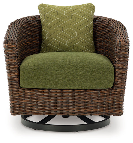 Back view of brown lounge chair