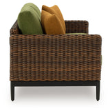 Back view of Horizon outdoor sofa showcasing frame