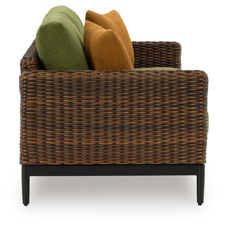 Back view of Horizon outdoor sofa showcasing frame