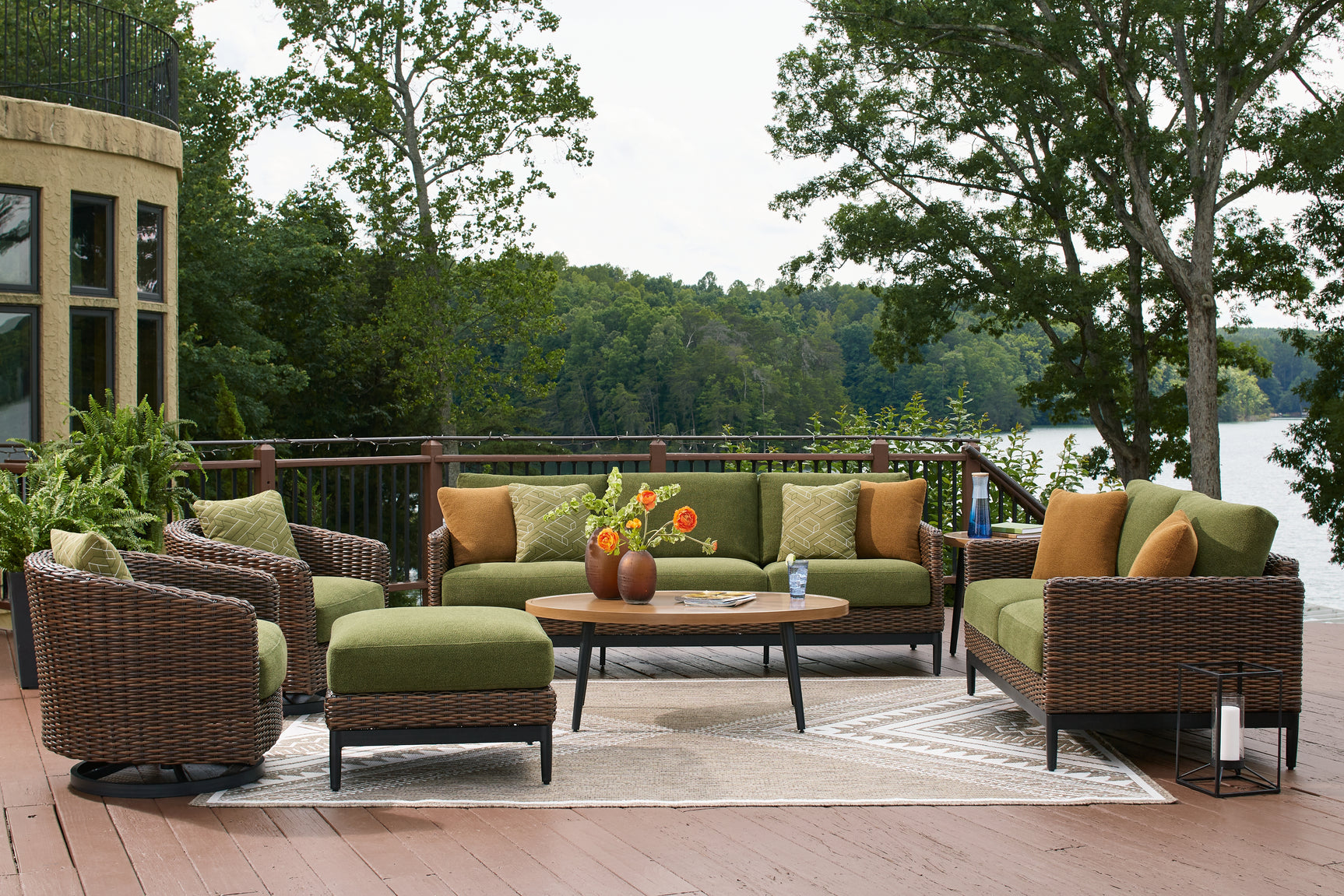 Outdoor setting with lounge set