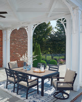 Outdoor dining set styling in daylight environment