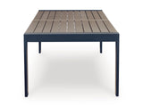 Table corner with driftwood and navy blue frame