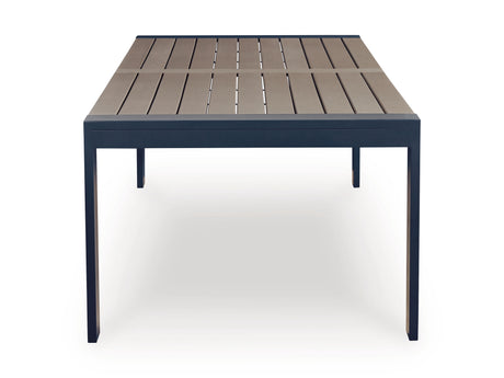 Table corner with driftwood and navy blue frame