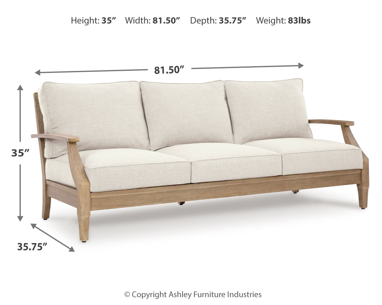 Dimensional drawing of lounge chair
