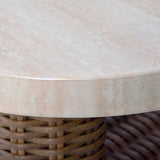 Dolan Creek Outdoor Coffee Table showing beige and brown finish