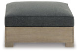 Citrine Park brown and charcoal outdoor ottoman head-on view