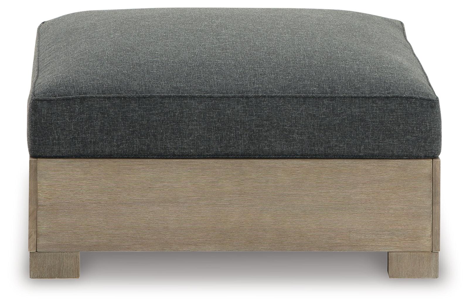 Citrine Park brown and charcoal outdoor ottoman head-on view