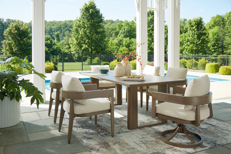 Top view of table and chair set showing seating arrangement