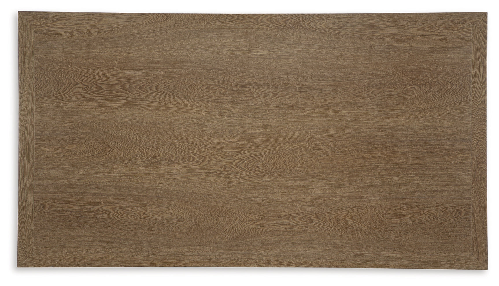 Coffee table detail showing dark brown weather-resistant finish