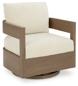 Outdoor sofa and chairs set on patio